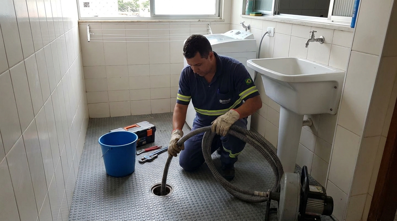 Desobstrução na Cozinha no Grageru, Aracaju‑SE